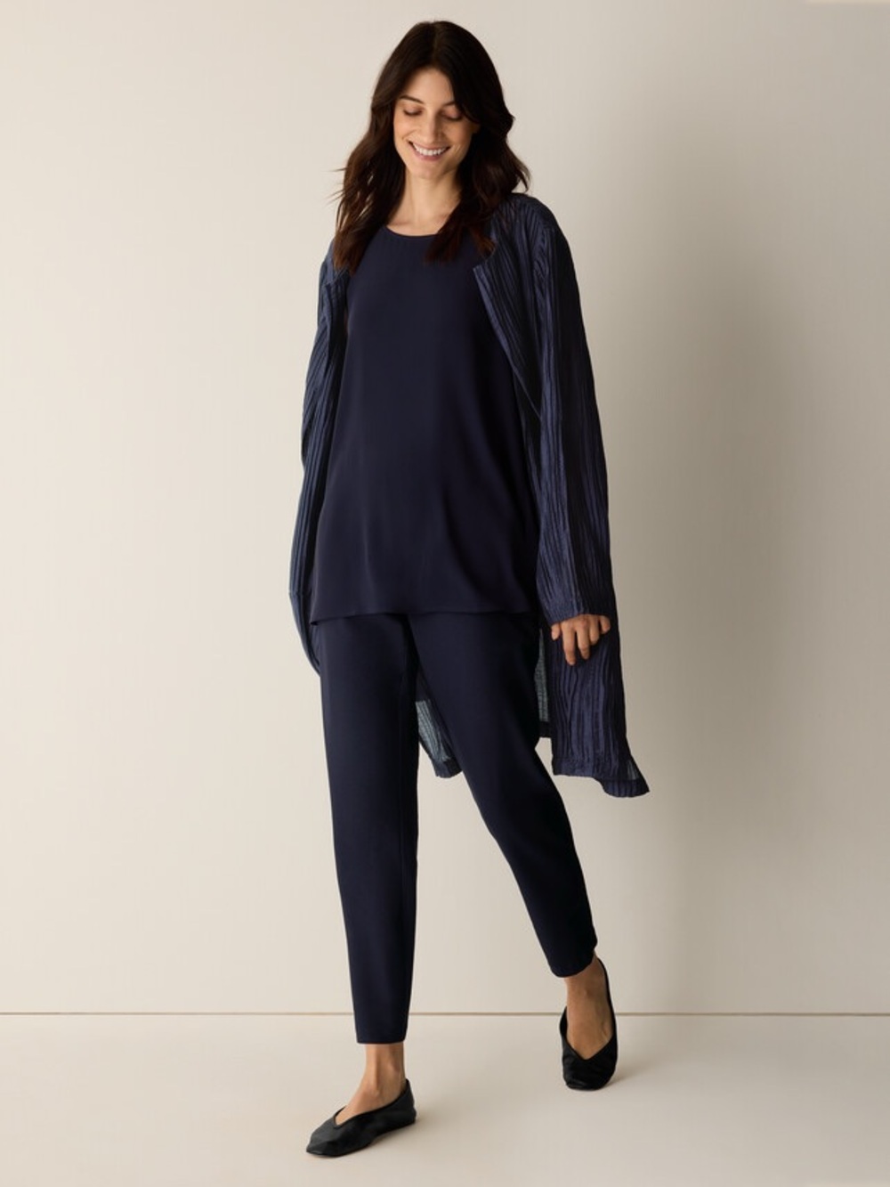 Eileen Fisher Washable Stretch Crepe Slim Pant